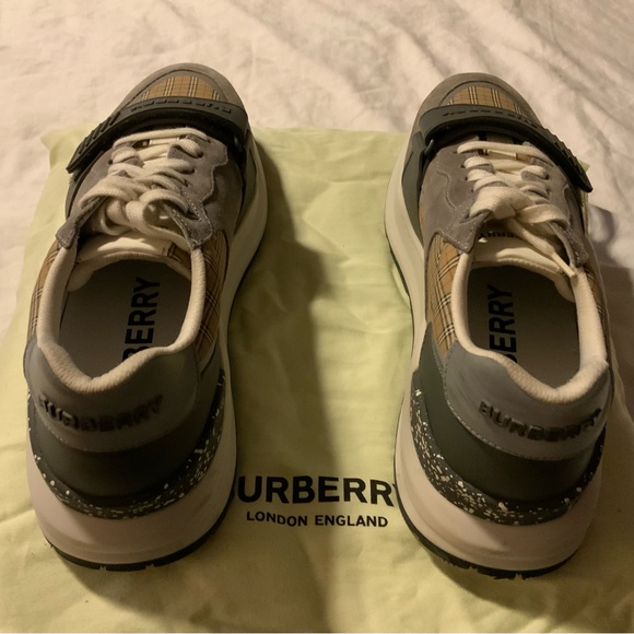 Burberry sneakers grey suede w/box and dust bags size 13US great condition - Picture 3 of 5